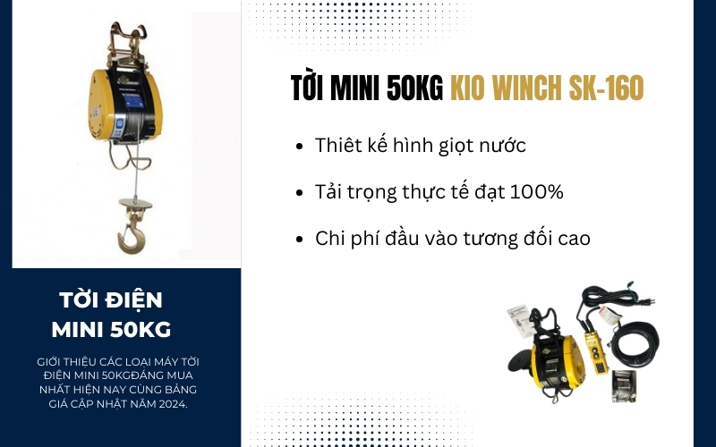 Tời mini 50kg Kio Winch SK-160