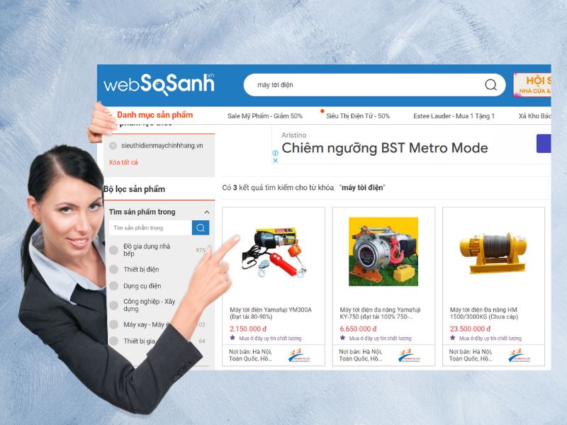 Websosanh.vn cung cấp đa dạng các dòng máy tời điện