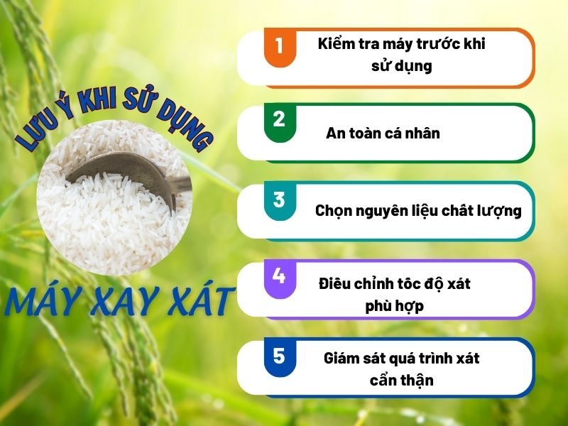 Những lưu ý khi sử dụng máy xay xát gạo
