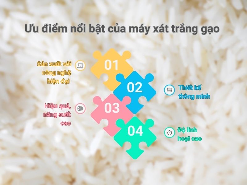Ưu điểm nổi bật của máy xát trắng gạo