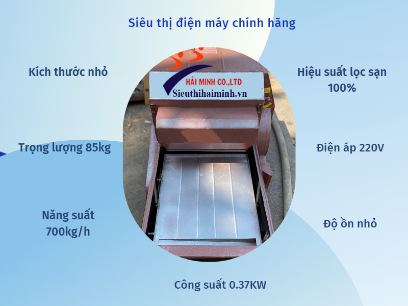 Các thông số kỹ thuật của  máy lọc sạn gạo 700kg/h