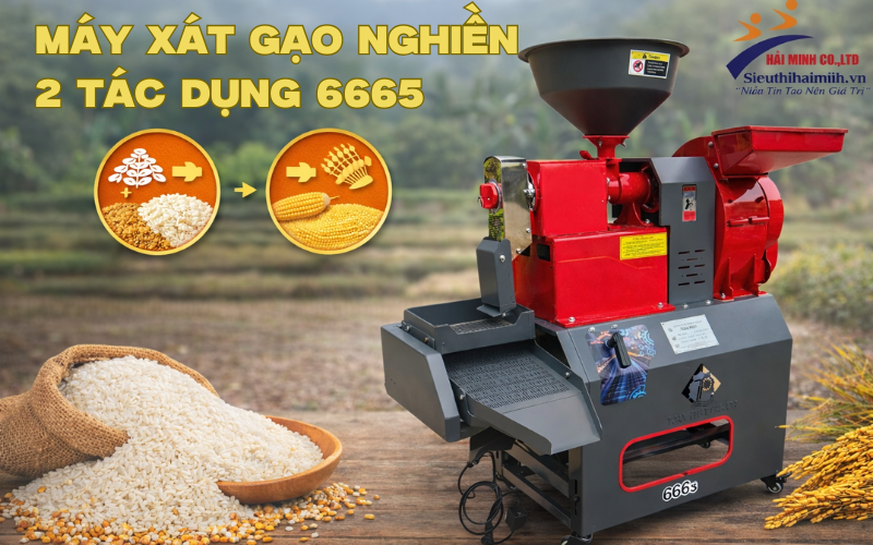 Máy xát gạo nghiền 2 tác dụng 666S