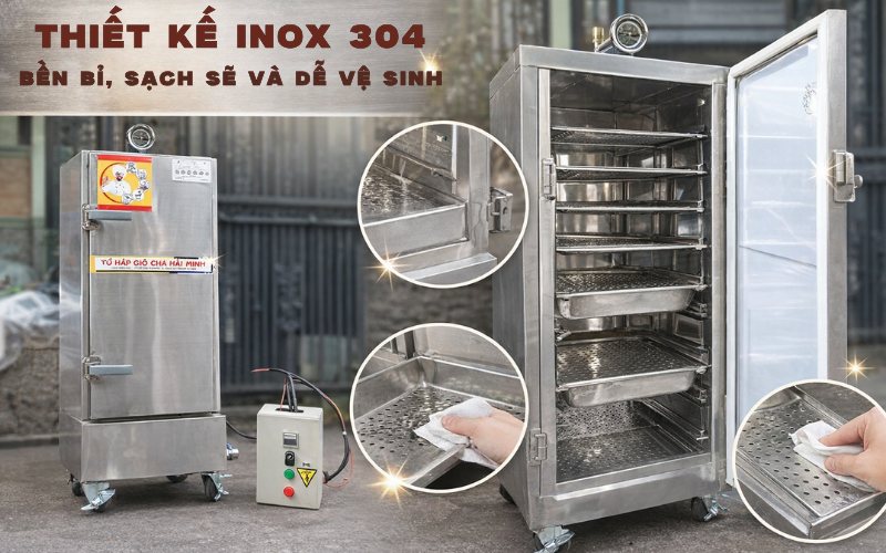 Thiết kế inox 304 bền bỉ, sạch sẽ và dễ vệ sinh