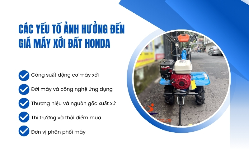 Các yếu tố ảnh hưởng đến giá máy xới đất Honda