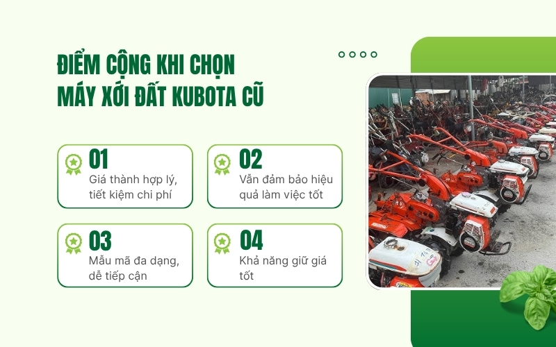 Điểm cộng khi chọn Máy xới đất Kubota cũ