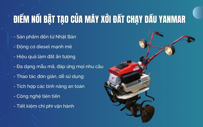 Điểm nổi bật của máy xới đất chạy dầu Yanmar