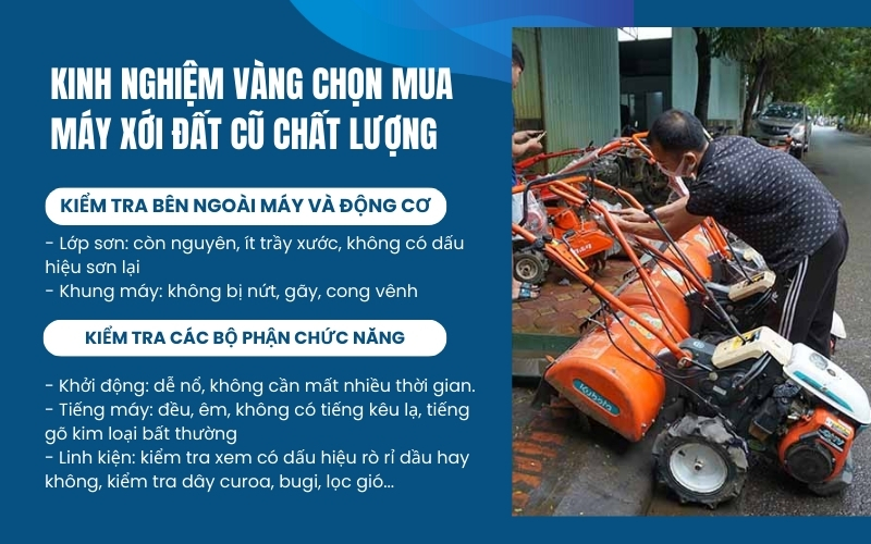 Kinh nghiệm vàng chọn mua máy xới đất cũ chất lượng