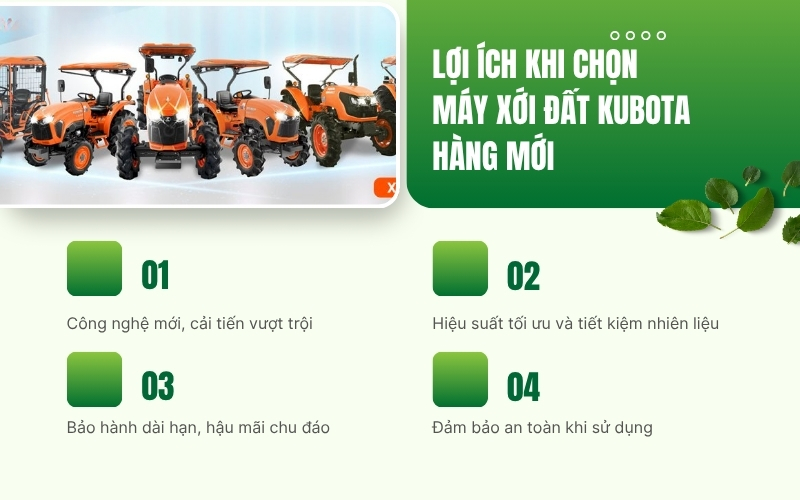 Lợi ích khi chọn Máy xới đất Kubota hàng mới