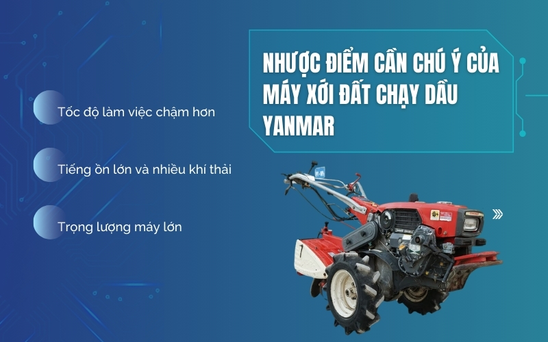 Nhược điểm cần chú ý của máy xới đất chạy dầu Yanmar