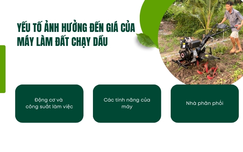 Yếu tố ảnh hưởng đến giá của máy làm đất chạy dầu