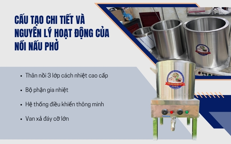 Cấu tạo chi tiết và nguyên lý hoạt động của nồi nấu phở