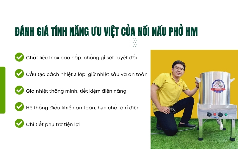 Đánh giá tính năng ưu việt của nồi nấu phở HM