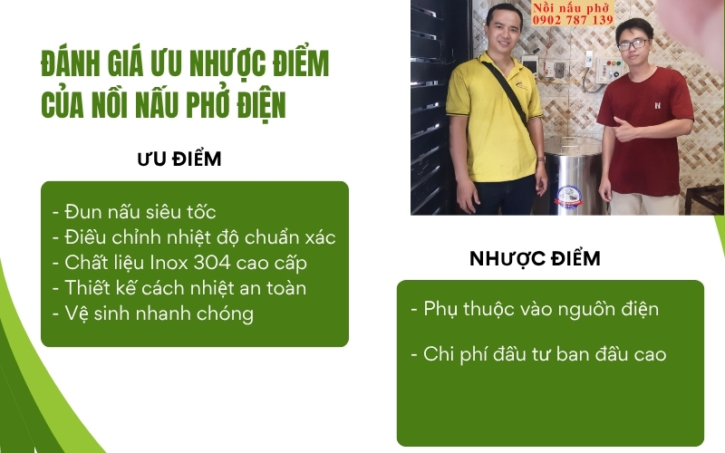Đánh giá ưu nhược điểm của nồi nấu phở điện