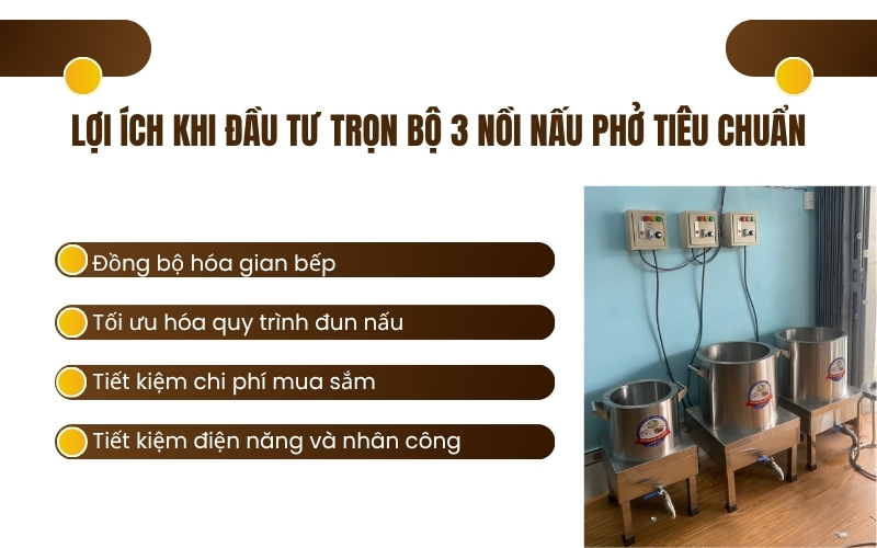 Yếu tố quyết định đến giá thành bộ nồi nấu phở 3 nồi