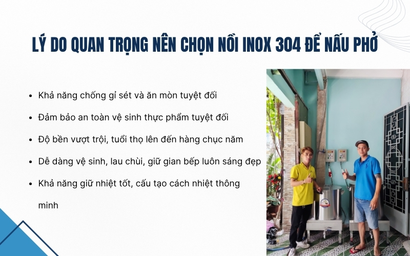 Lý do quan trọng nên chọn nồi Inox 304 để nấu phở