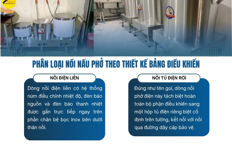 Phân loại nồi nấu phở theo thiết kế bảng điều khiển