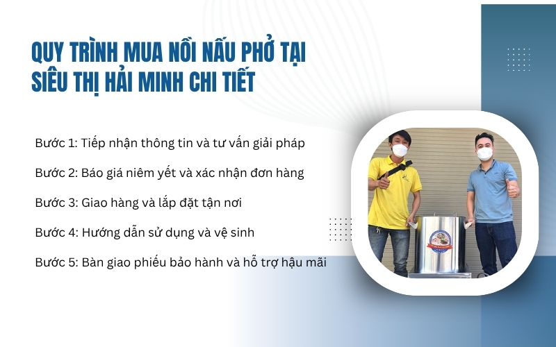 Quy trình mua nồi nấu phở tại Siêu thị Hải Minh chi tiết