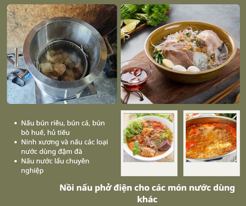 Nồi nấu phở điện cho các món nước dùng khác