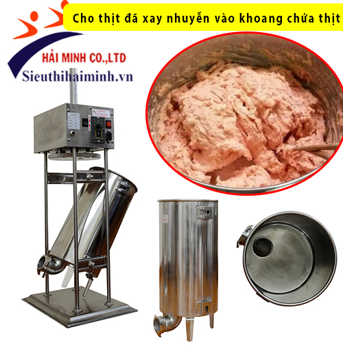 Sử dụng máy đùn xúc xích để đùn ra thành phẩm xúc xích