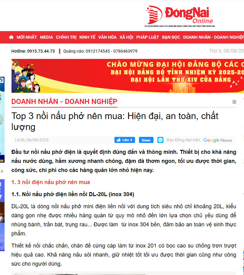 baodongnai.com.vn|Top 3 nồi nấu phở nên mua: Hiện đại, an toàn, chất lượng