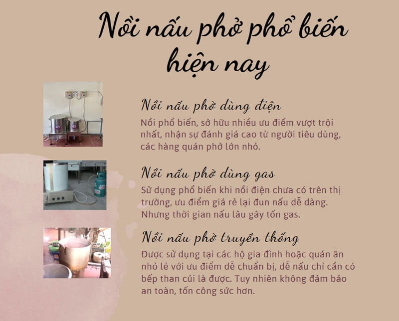 Nồi nấu phở phổ biến hiện nay 