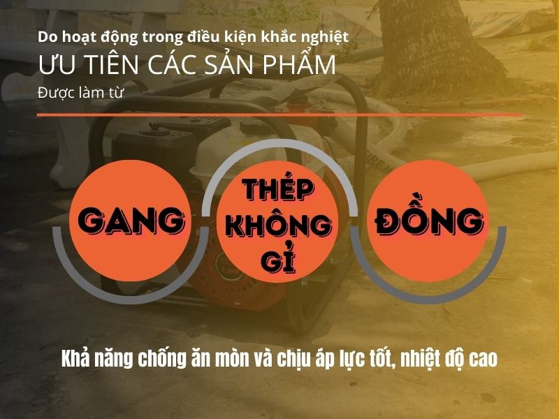 Chất liệu của máy bơm cứu hoả
