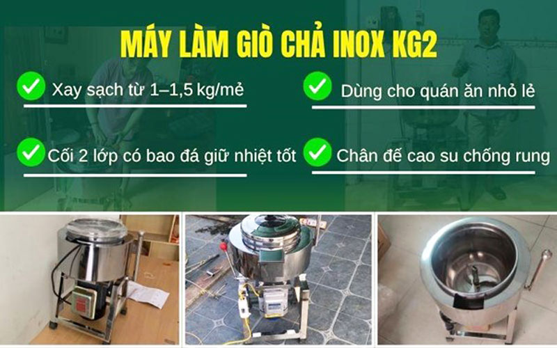 Máy làm giò chả inox KG2