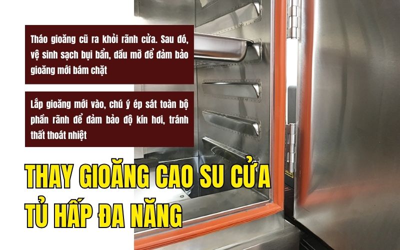 Thay gioăng cao su cửa tủ hấp đa năng