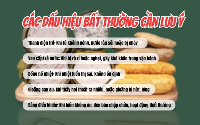 các dấu hiệu bất thường của tủ hấp giò cần lưu ý