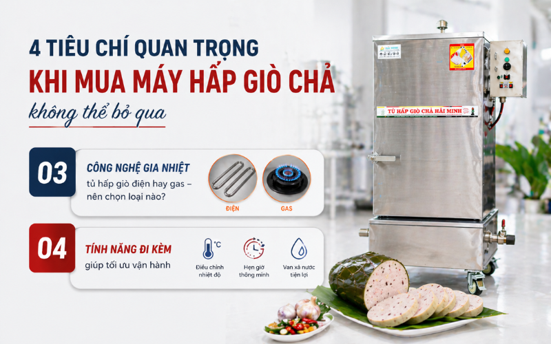 Công nghệ gia nhiệt tủ hấp giò điện hay gas – nên chọn loại nào?