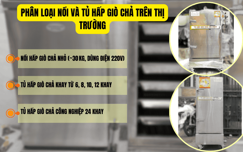 Phân loại nồi và tủ hấp giò chả trên thị trường