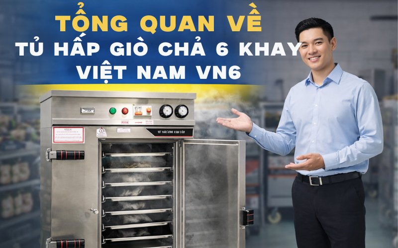 Tổng quan về tủ hấp giò chả 6 khay việt nam VN6